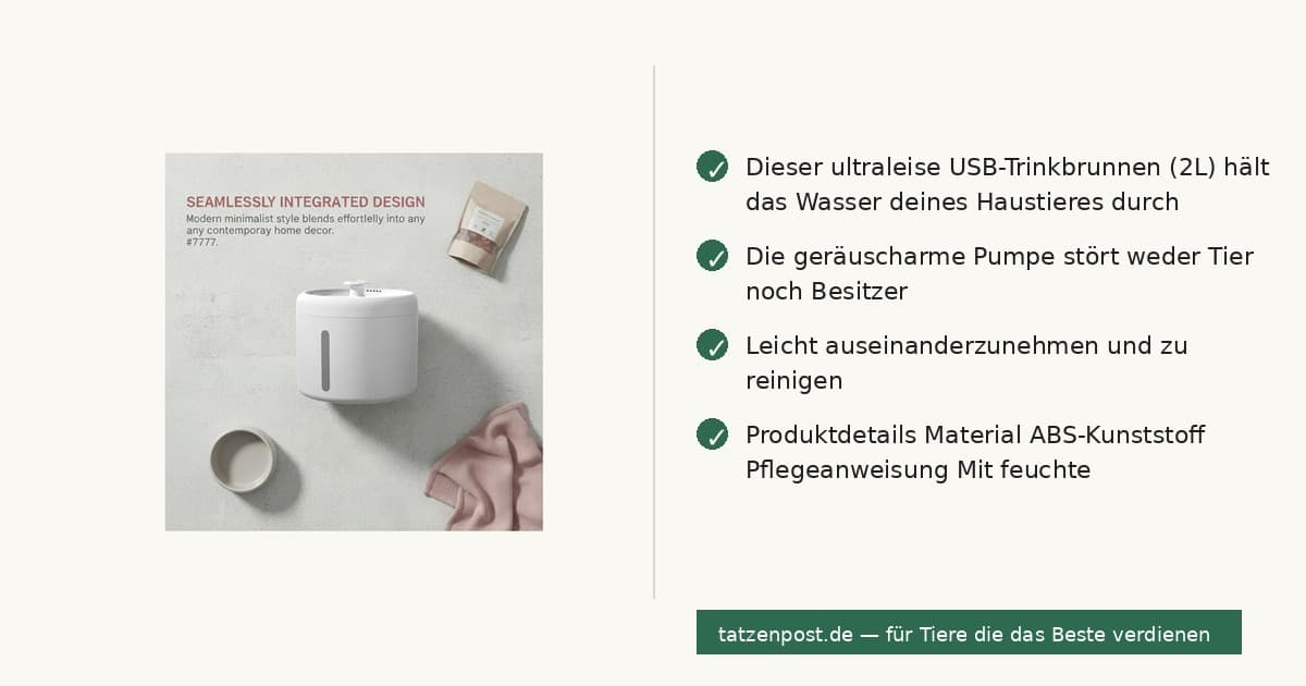 Trinkbrunnen für Haustiere – 2L USB, ultraleise 6