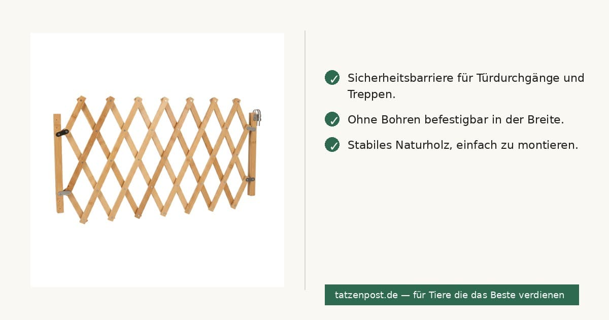 Ausziehbares Holz-Hundegatter – Sicherheitsbarriere für Türen & Treppen 6