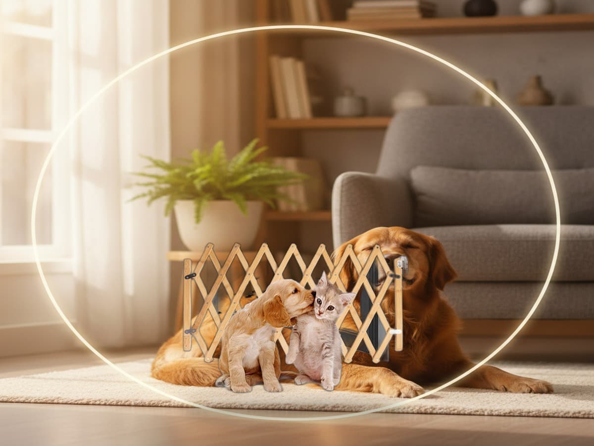 Ausziehbares Holz-Hundegatter – Sicherheitsbarriere für Türen & Treppen 5