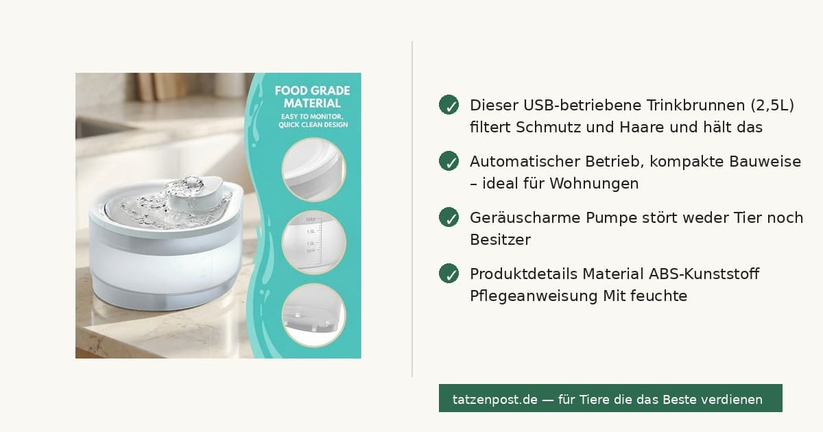 Trinkbrunnen für Haustiere – 2,5L USB, automatisch 5