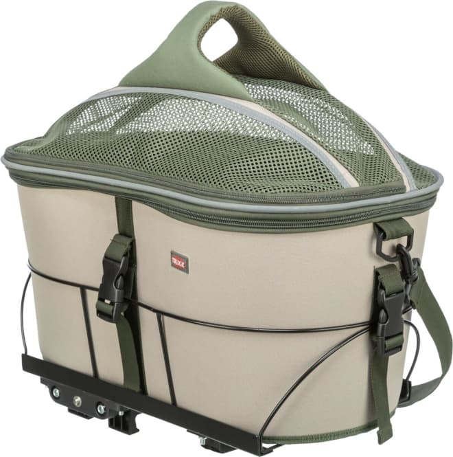 Trixie Fahrradkorb für den Gepäckträger - olivgrün/beige: Produktbild