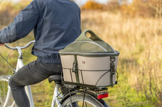 Trixie Fahrradkorb für den Gepäckträger - olivgrün/beige 5