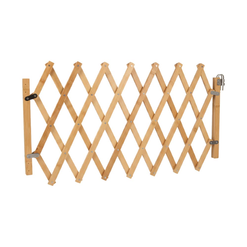 Ausziehbares Holz-Hundegatter – Sicherheitsbarriere für Türen & Treppen: Produktbild